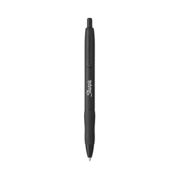 Sharpie S-Gel Premium Metal Barrel Gel Pen, Retractable, Medium 0.7 mm, Black Ink, Black Barrel, PK4, 4PK 2153578